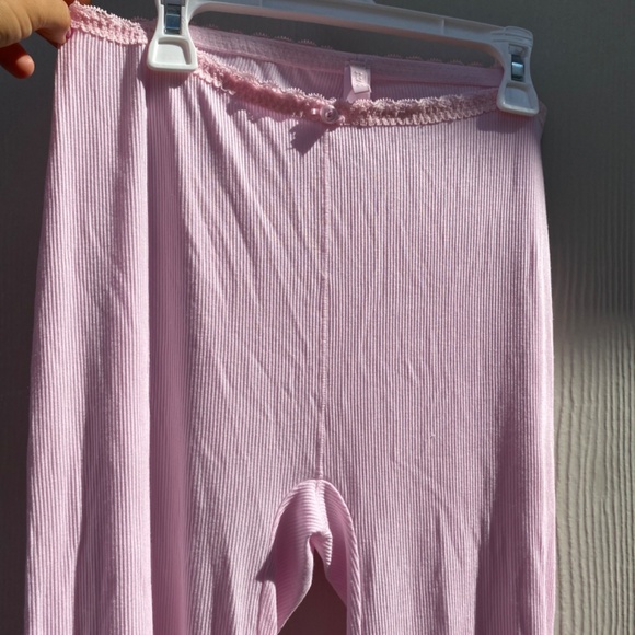 Skims lounge pant lace trim pink ribbed size small - Picture 11 of 12